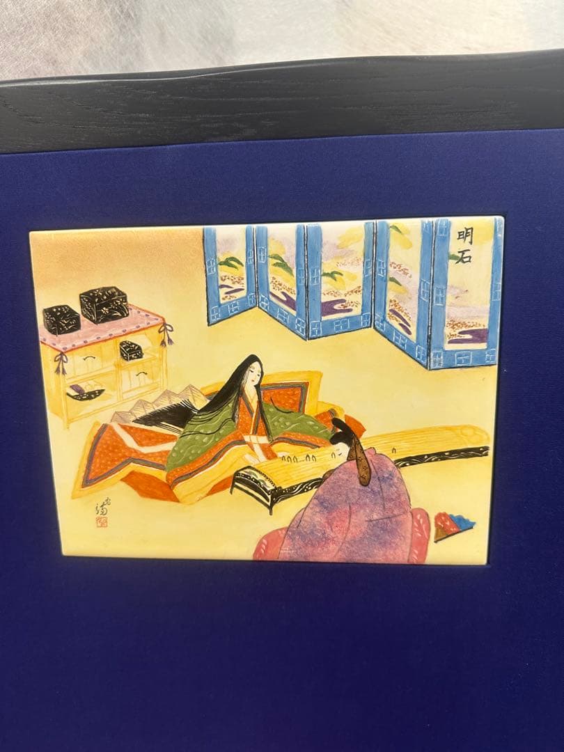 高級雛人形 親王飾りセット 源氏物語 有職紋様衣装 藍染屏風 新品未