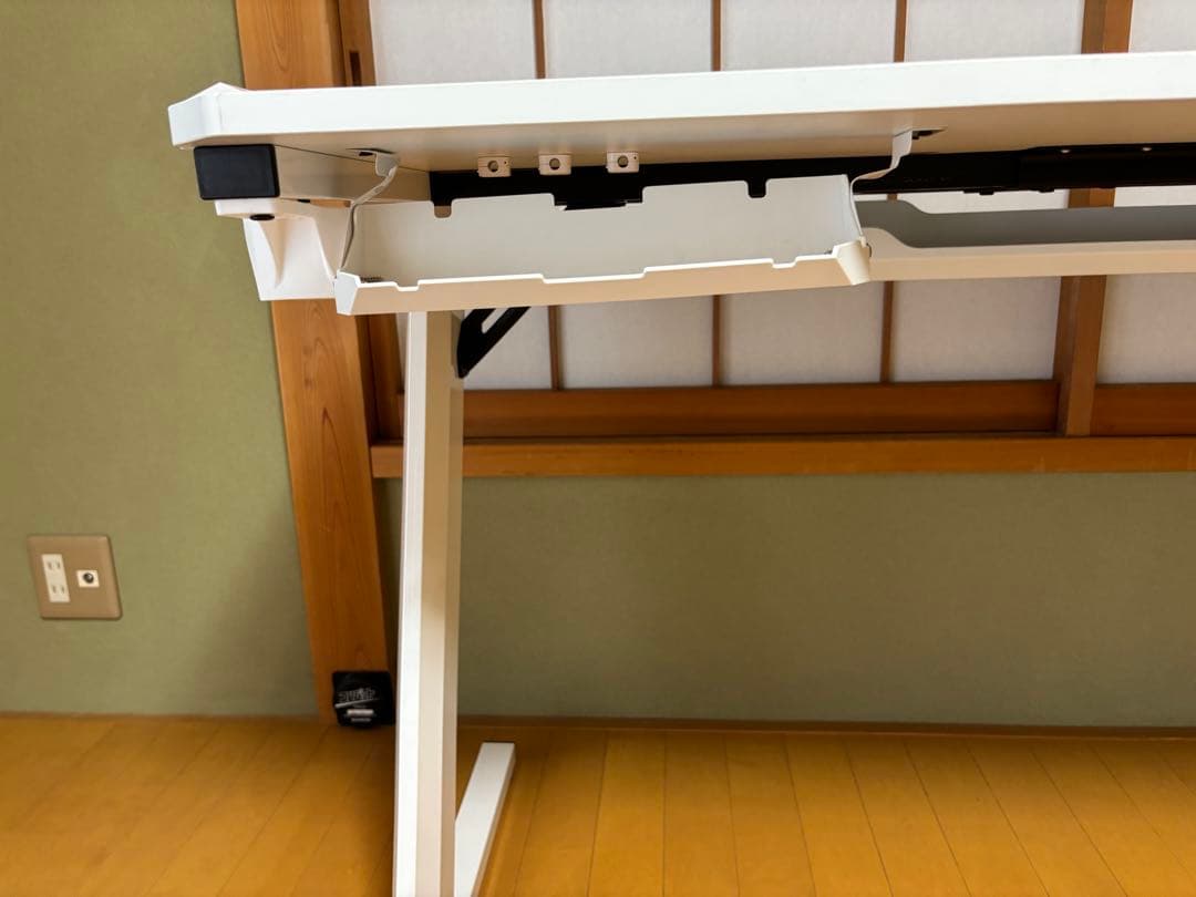 ホワイト L字型 パソコンデスク 高さ調整機能付【引き取りの方は大歓迎】値段相談