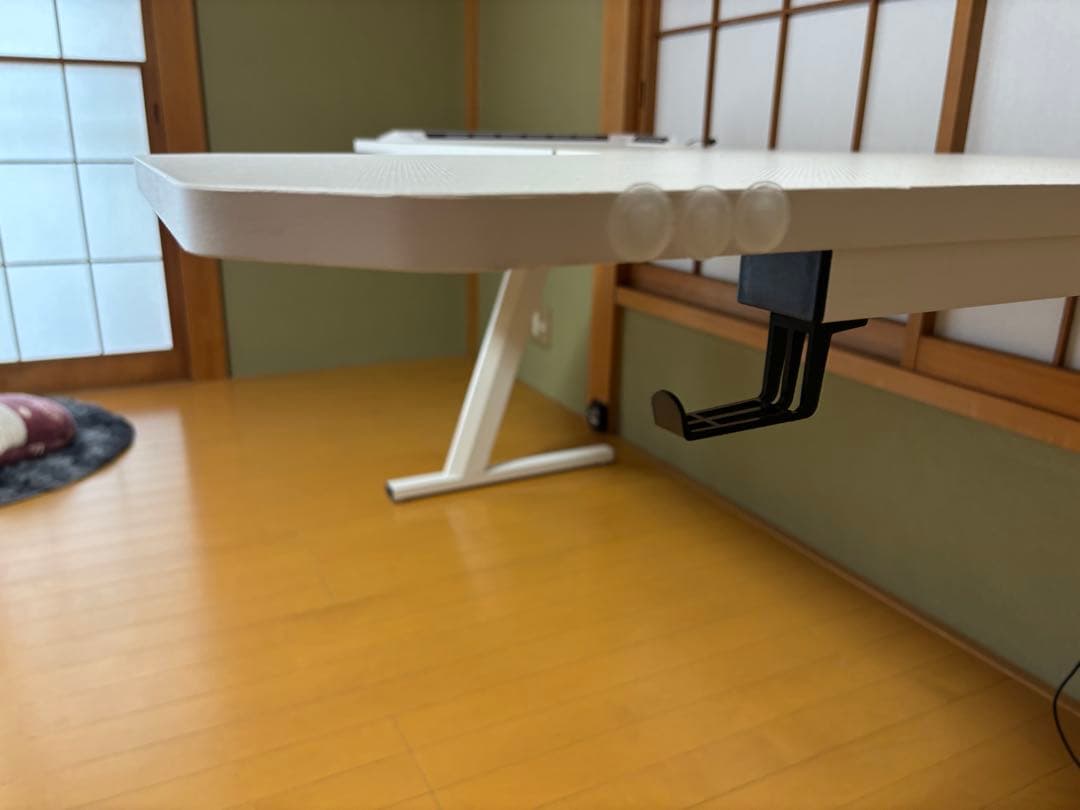 ホワイト L字型 パソコンデスク 高さ調整機能付【引き取りの方は大歓迎】値段相談