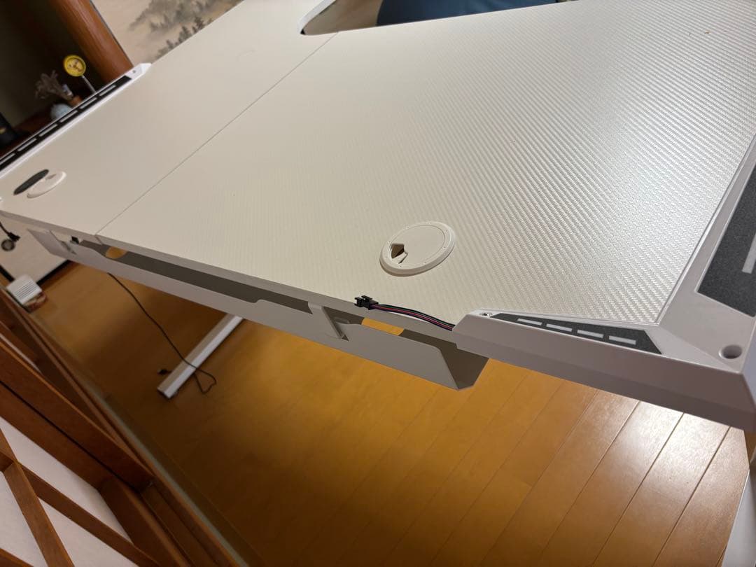 ホワイト L字型 パソコンデスク 高さ調整機能付【引き取りの方は大歓迎】値段相談