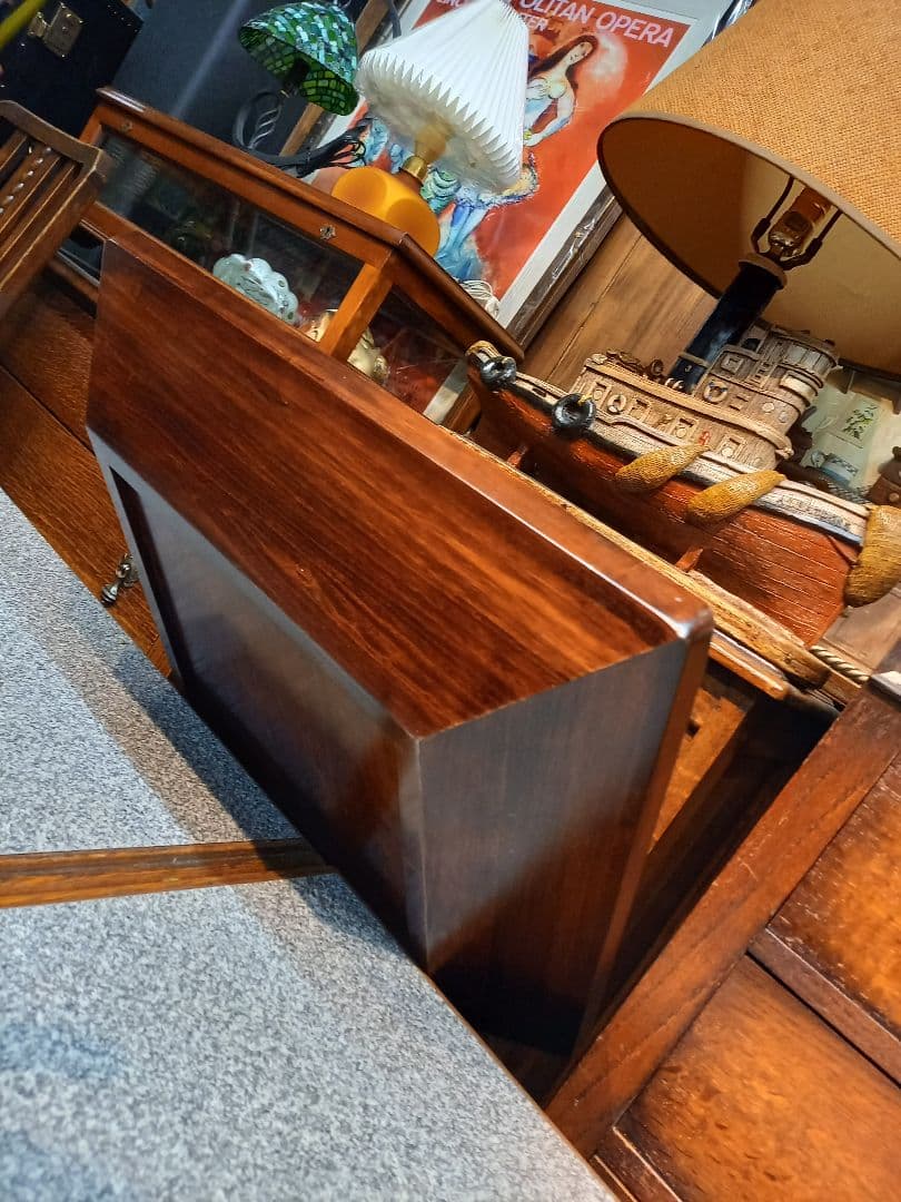 希少　和モダン　ショーケース　硝子　座卓　サイド　テーブル　民芸