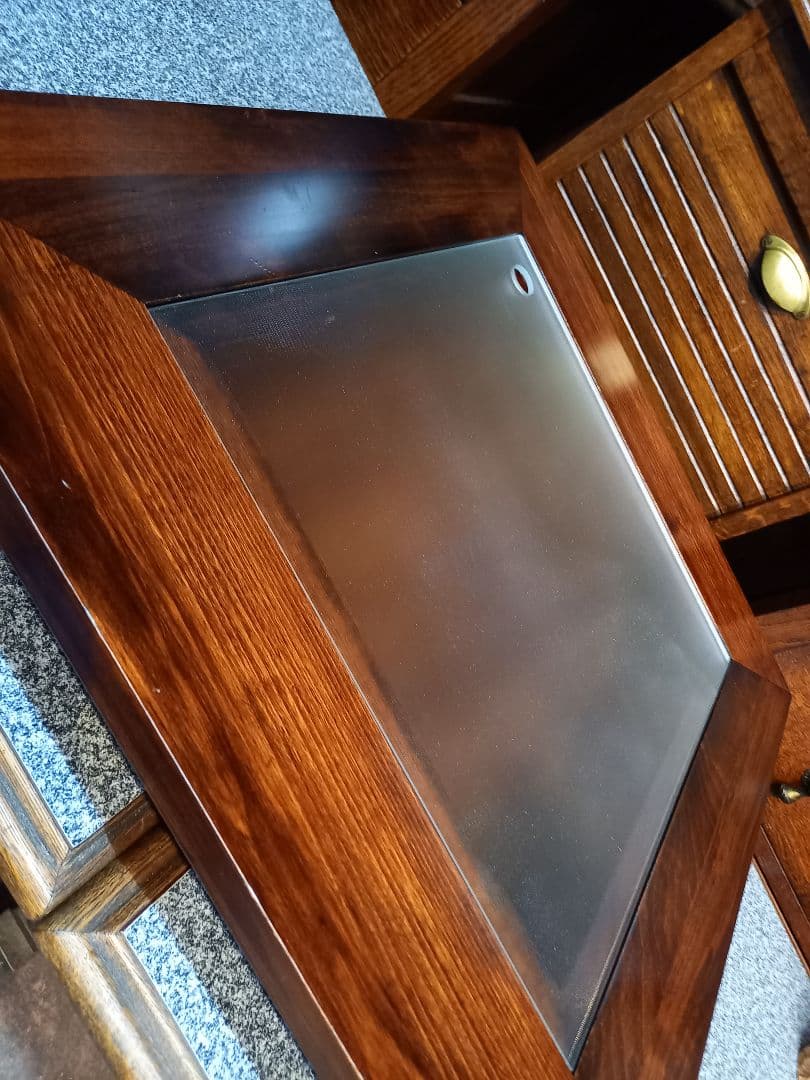 希少　和モダン　ショーケース　硝子　座卓　サイド　テーブル　民芸