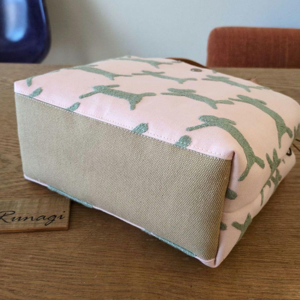 【sale】あおりポケットの巾着バッグ＊ミナペルホネン runrunrun