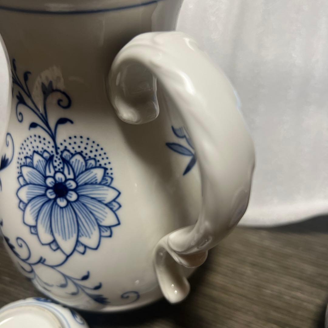 マイセン ブルーオニオン コーヒーポット クリーマー シュガーポット セット