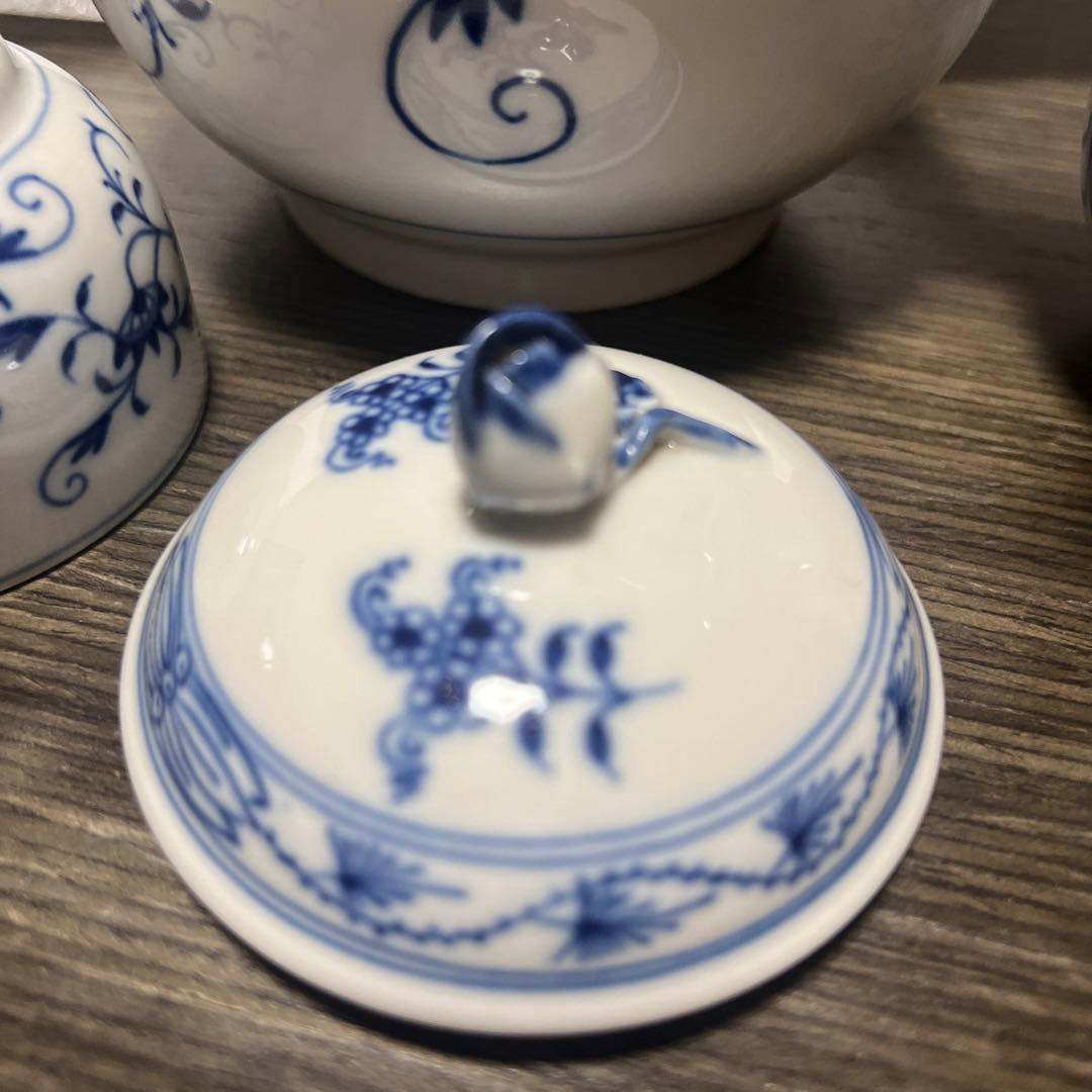 マイセン ブルーオニオン コーヒーポット クリーマー シュガーポット セット