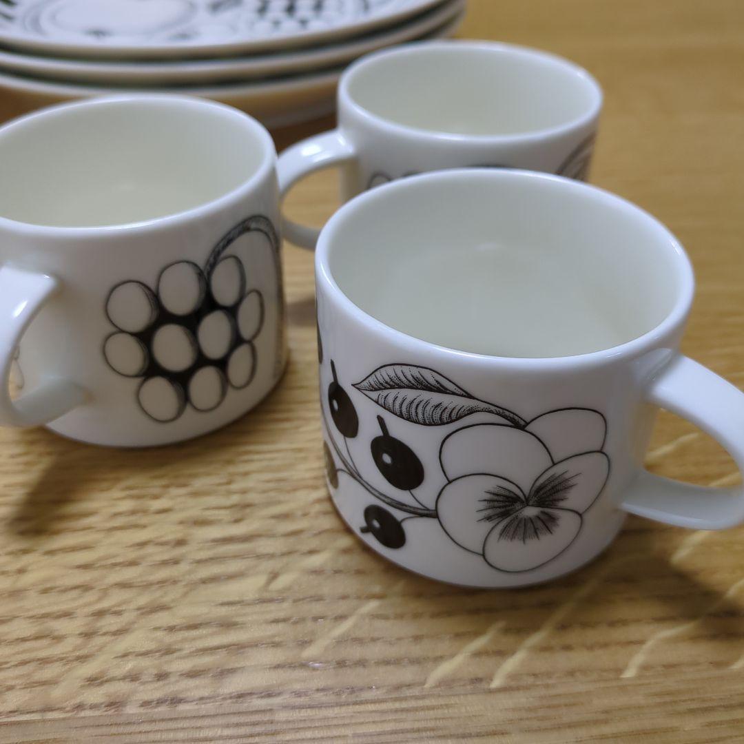 ちーたん様　ARABIA　１１点　ブラックパラティッシ　プレート　コーヒーカップ