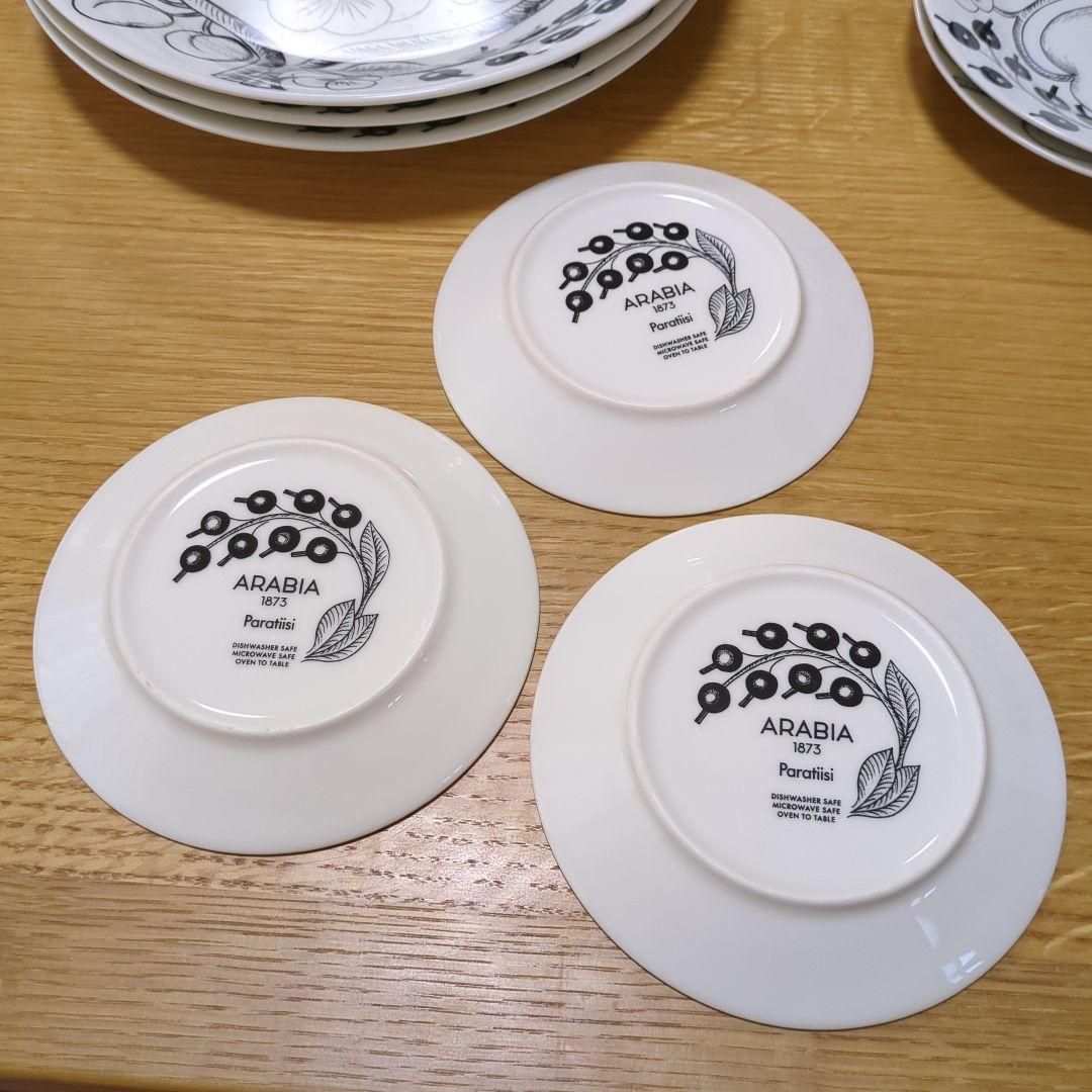 ちーたん様　ARABIA　１１点　ブラックパラティッシ　プレート　コーヒーカップ