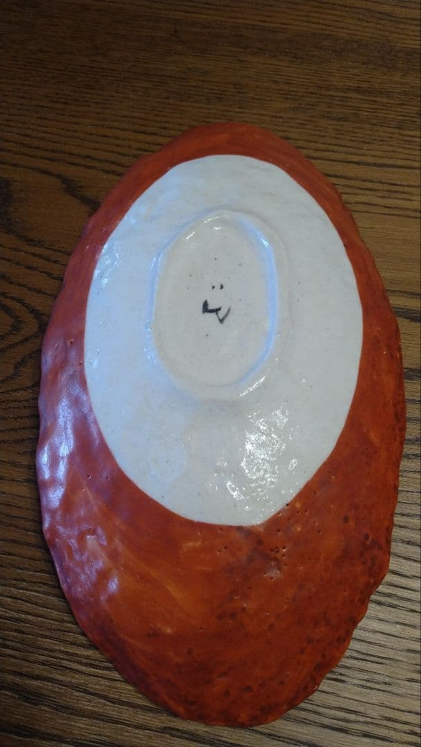 黒岩卓実氏 赤絵の楕円皿 (五客セット）