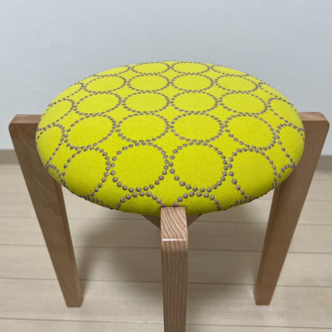 ミナペルホネン スツール タンバリン 角脚 【イエロー/グレー】椅子 チェア