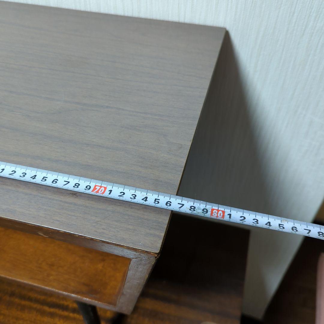 木製サイドテーブル ブラウン オープンシェルフ