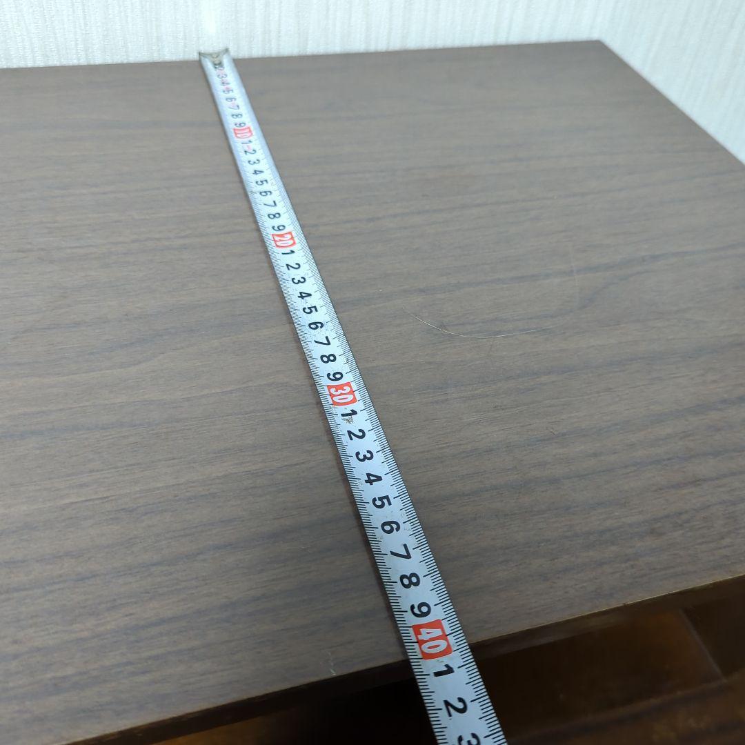 木製サイドテーブル ブラウン オープンシェルフ