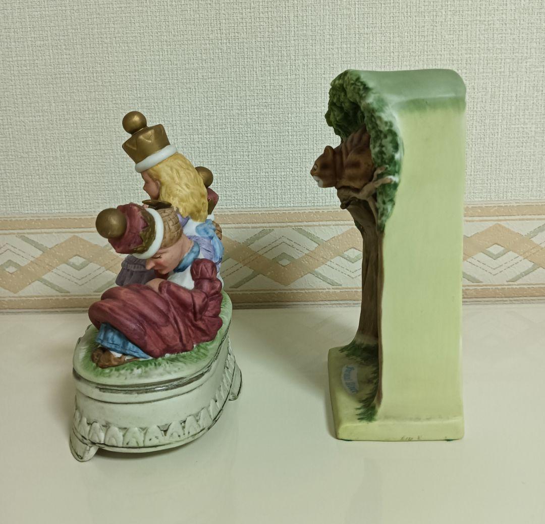 【希少品】不思議の国のアリス　陶器製フィギュア＆オルゴール　5品