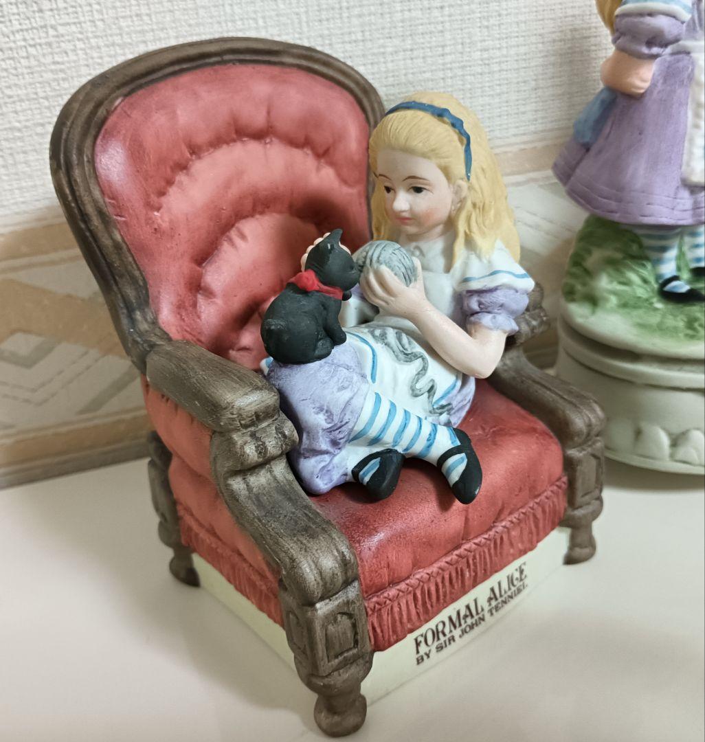 【希少品】不思議の国のアリス　陶器製フィギュア＆オルゴール　5品