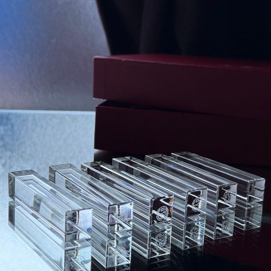 極美品♪オールドバカラ Baccaratカトラリーレスト箸置き6本☆クリスタル☆