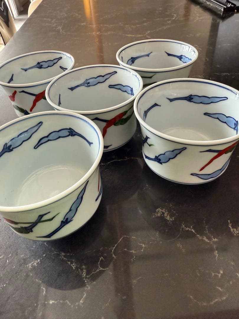 源右衛門窯 蕎麦猪口&薬味皿5客セット 一揃い 有田焼 小鉢 高級和食器