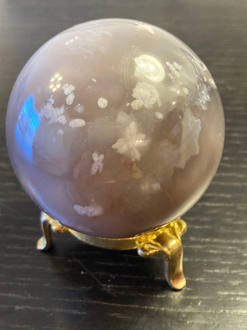 夜桜瑪瑙　フラワーアゲート　スフィア