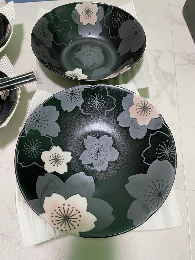 桜の花柄 食器セット 大皿2枚 小皿5枚 花銀彩 - メルカリ