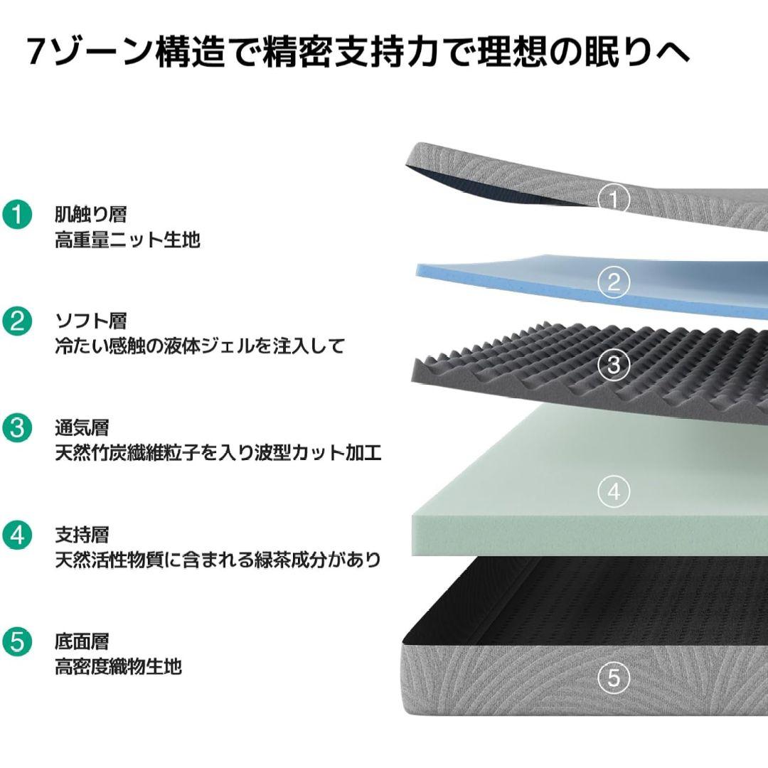 Novilla Green Tea マットレス クイーン やや硬め 厚さ16cm