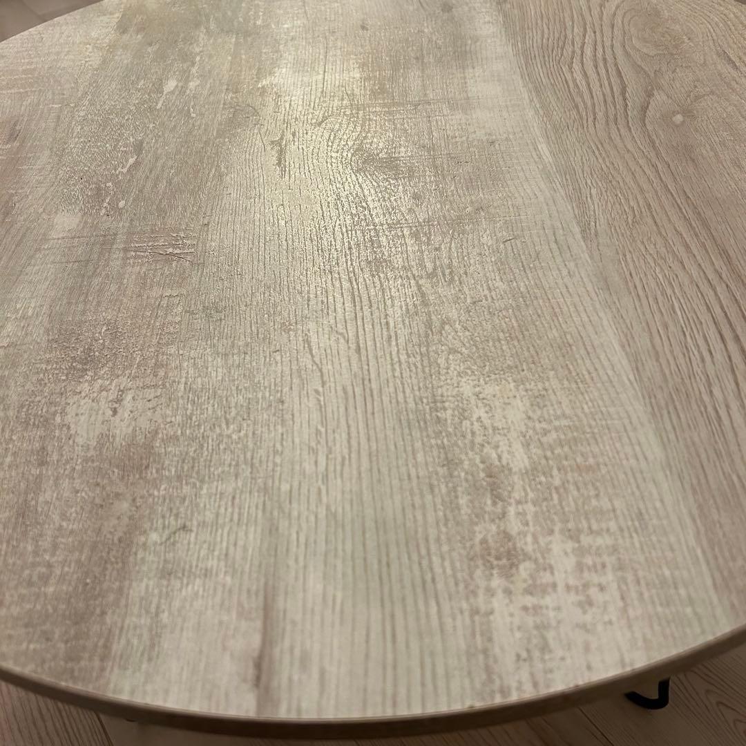 猫足　折り畳み ラウンドローテーブル