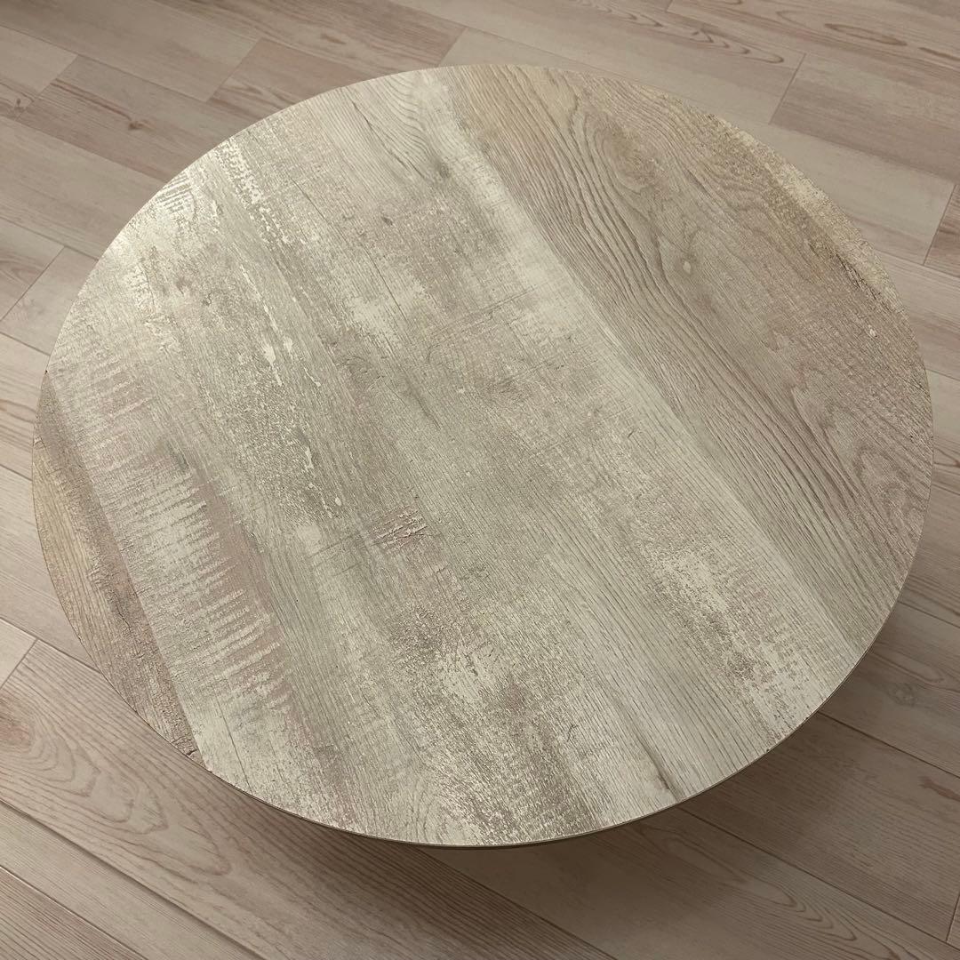 猫足　折り畳み ラウンドローテーブル