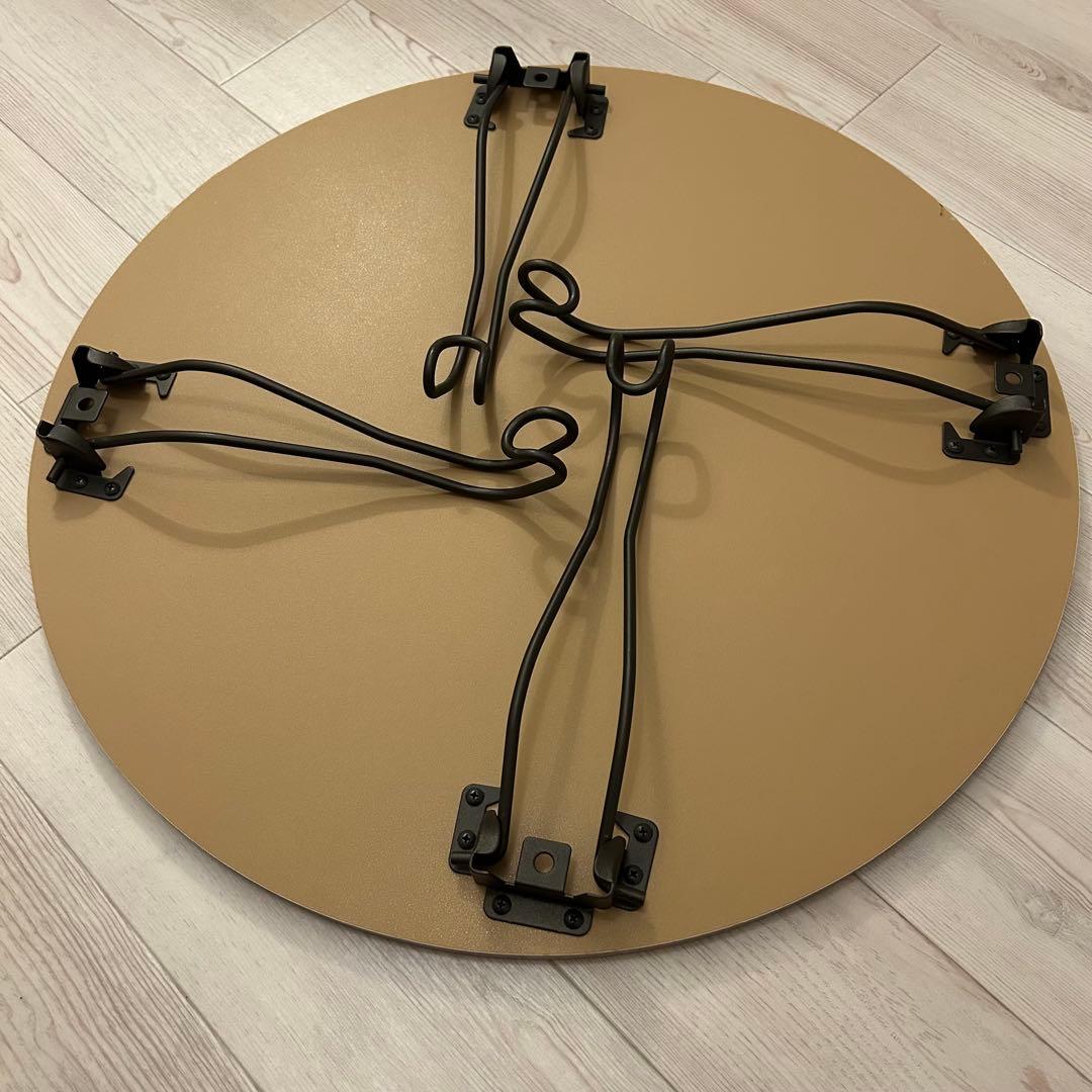 猫足　折り畳み ラウンドローテーブル