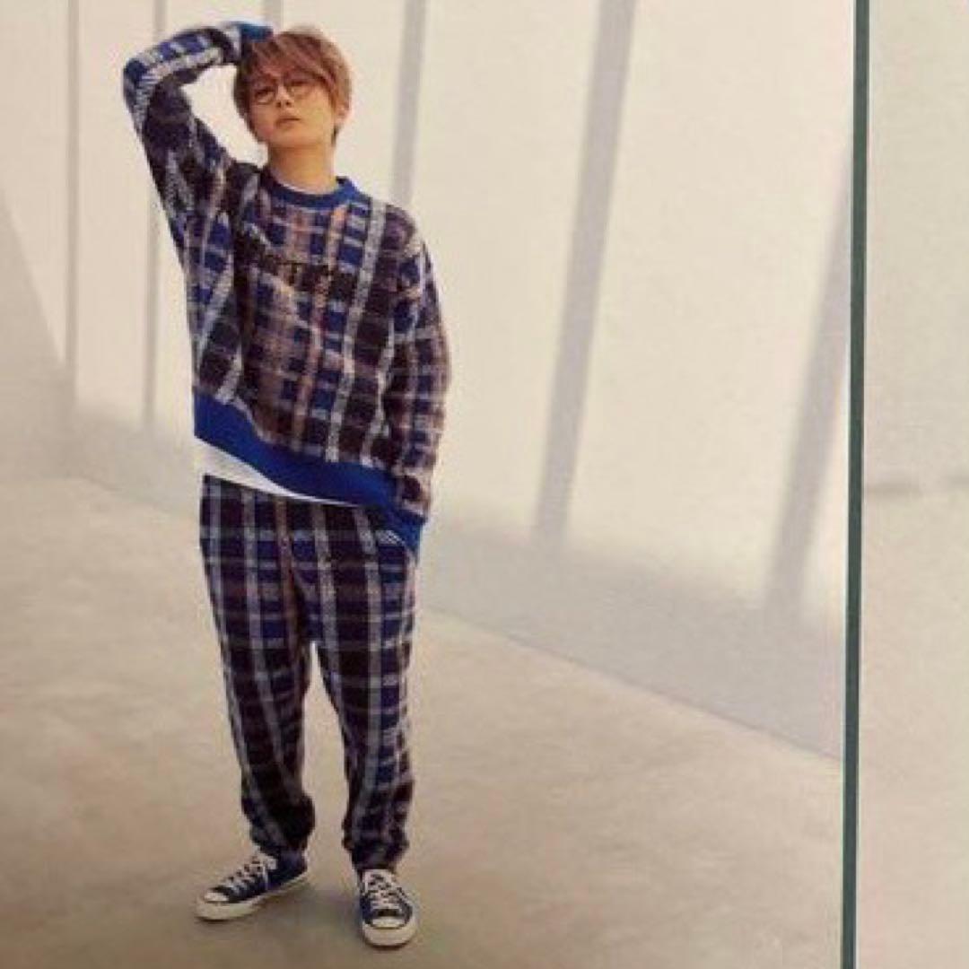 新品 Naptime ナップタイム Nissy 西島隆弘 ニットパンツ チェック