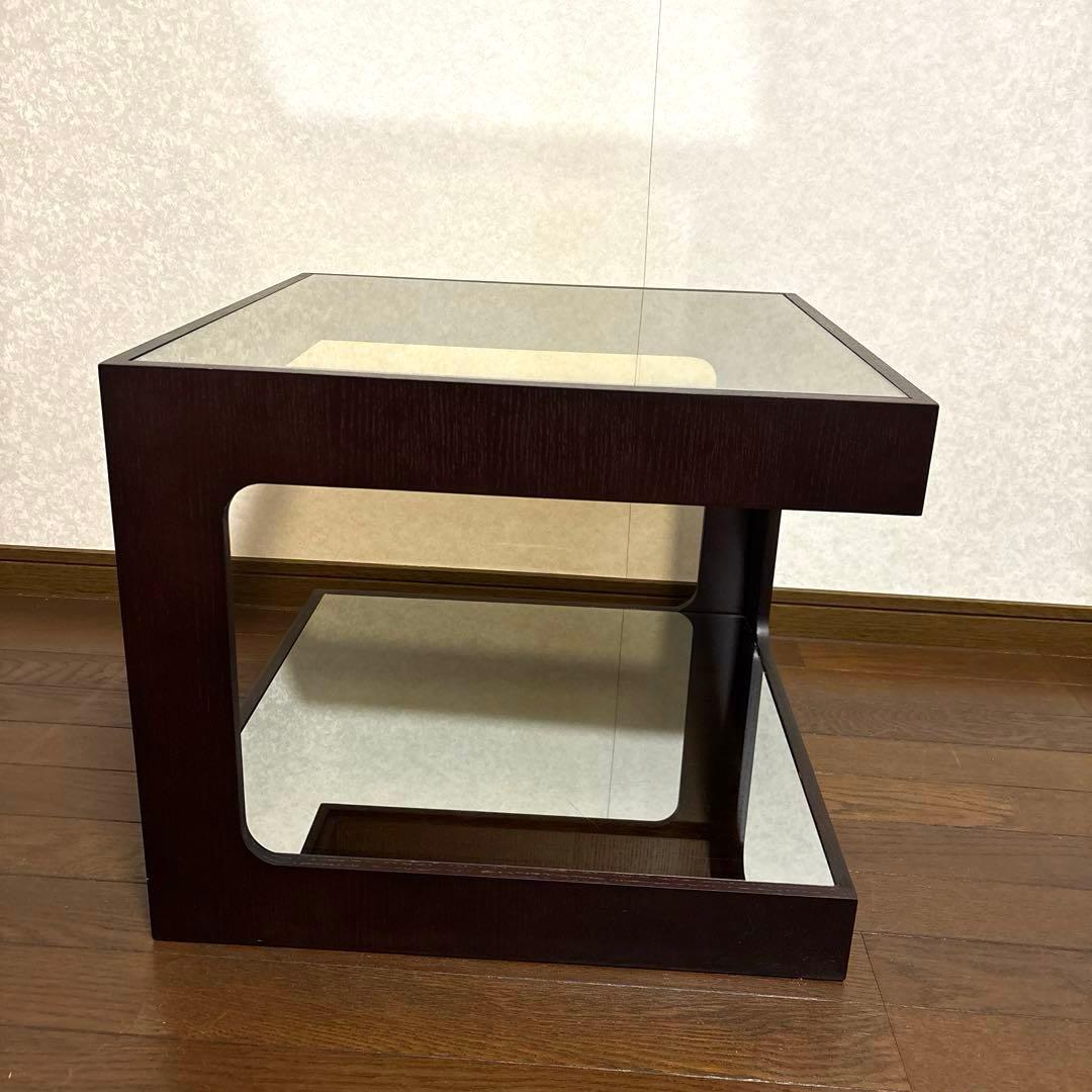 【美品】moda en casa コーヒーテーブル ダイス 50 ガラステーブル