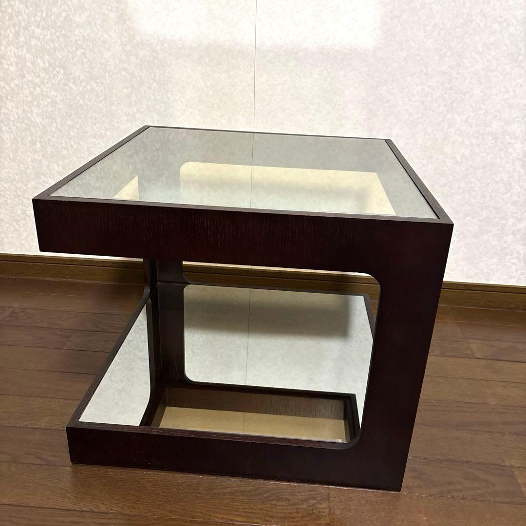 【美品】moda en casa コーヒーテーブル ダイス 50 ガラステーブル