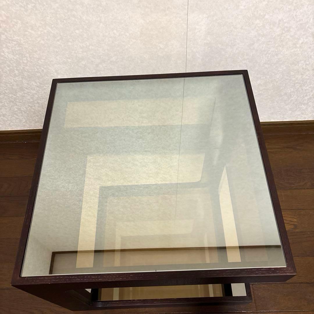 【美品】moda en casa コーヒーテーブル ダイス 50 ガラステーブル