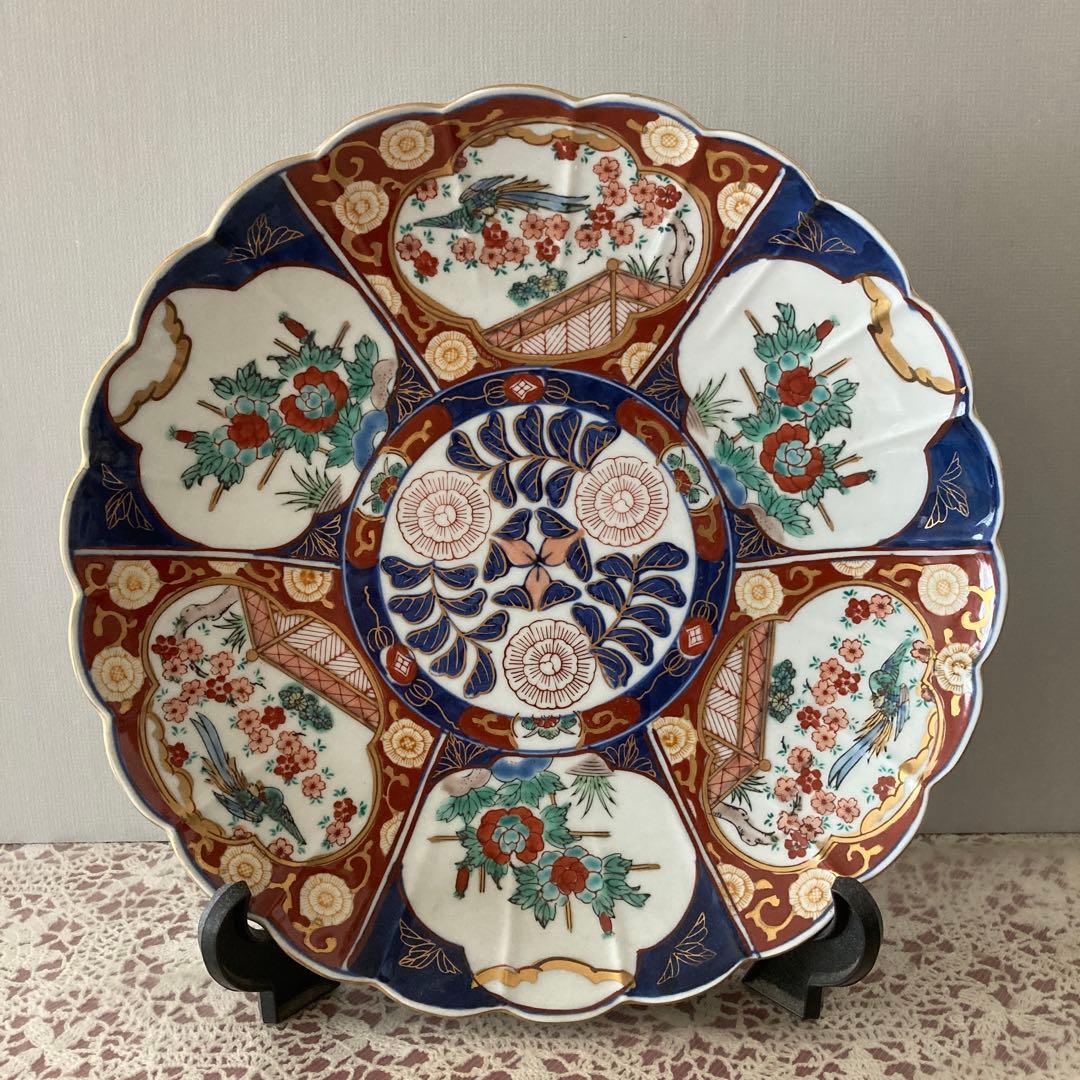 大皿 秀峰 有田焼 伊万里焼 金彩色彩絵丸紋 - メルカリ