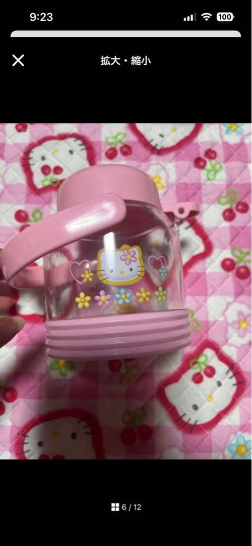 レア キティ キッチン シュガーポット 缶 いちご 赤 カオハナ 千鳥