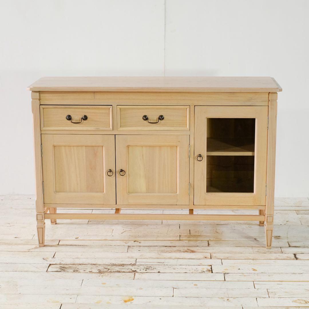 B 新品 ローキャビネット 収納棚 ナチュラル カントリー 北欧 ハワイアン