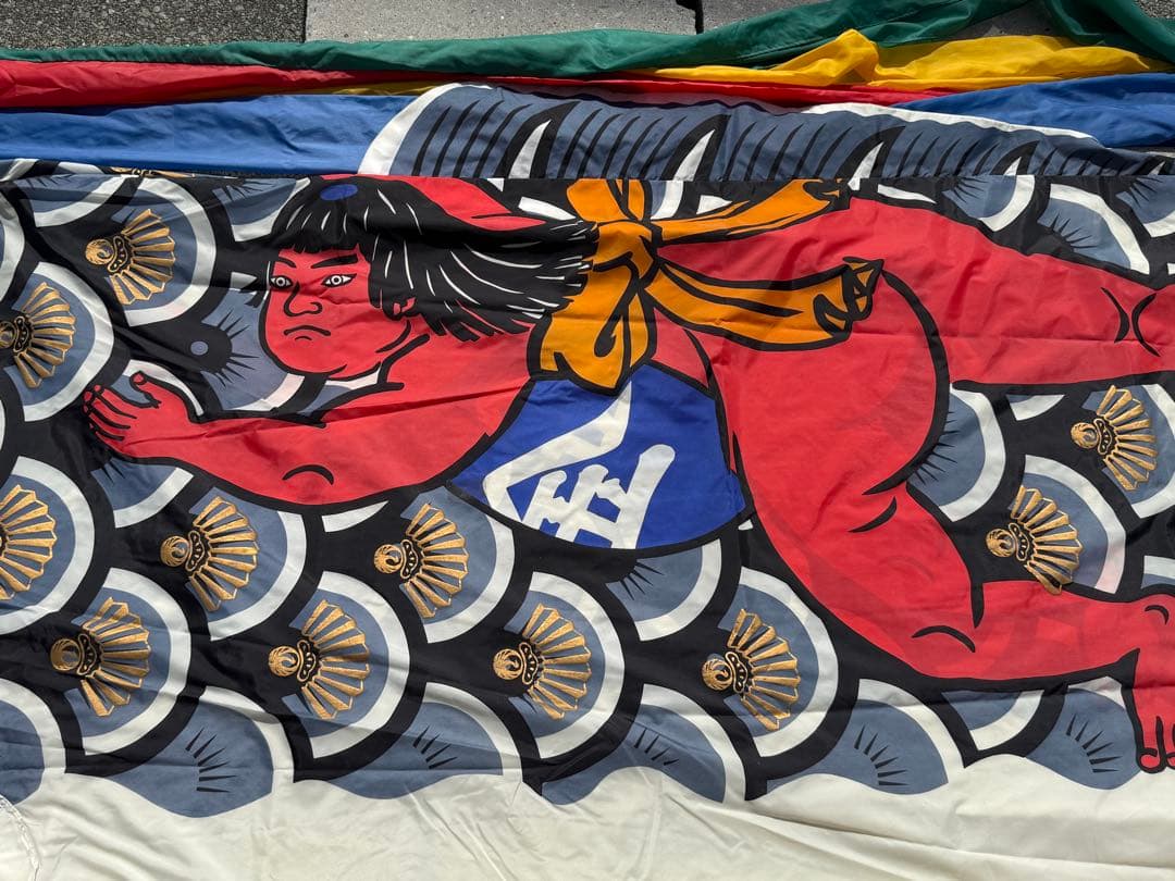 中古 鯉のぼり【C】5m 両面金太郎 こいのぼり 3色+吹流し こどもの日 節句