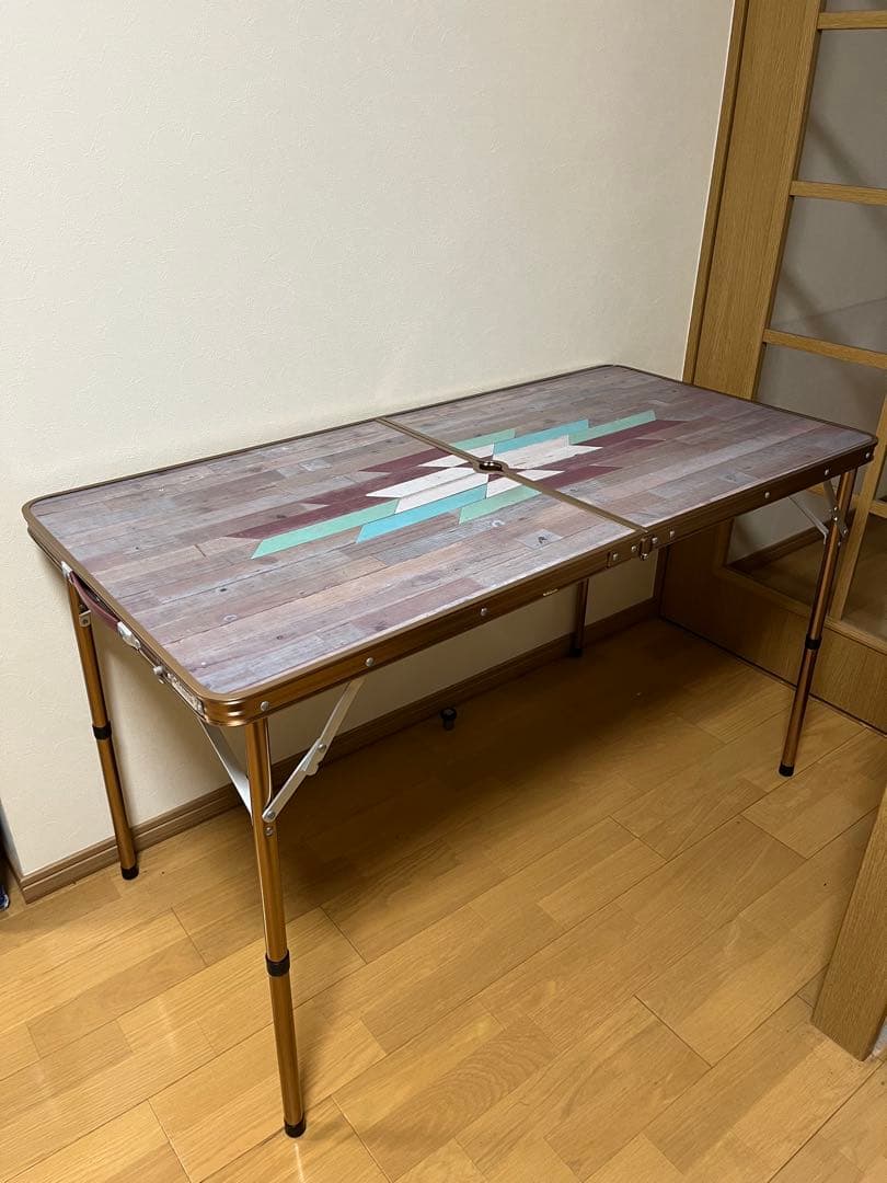 廃盤品Coleman インディゴレーベル リビングテーブル120 モザイクウッド