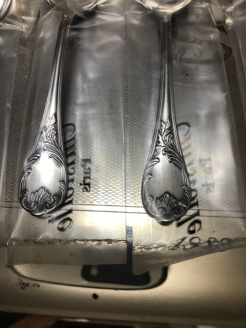 未開封クリストフルデミタススプーン　マルリー希少なマット仕上げ２本(8000円)