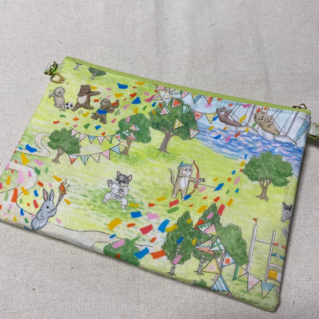 yukiemon 生地使用 ダブルファスナークリアポーチ 少し大きめの大