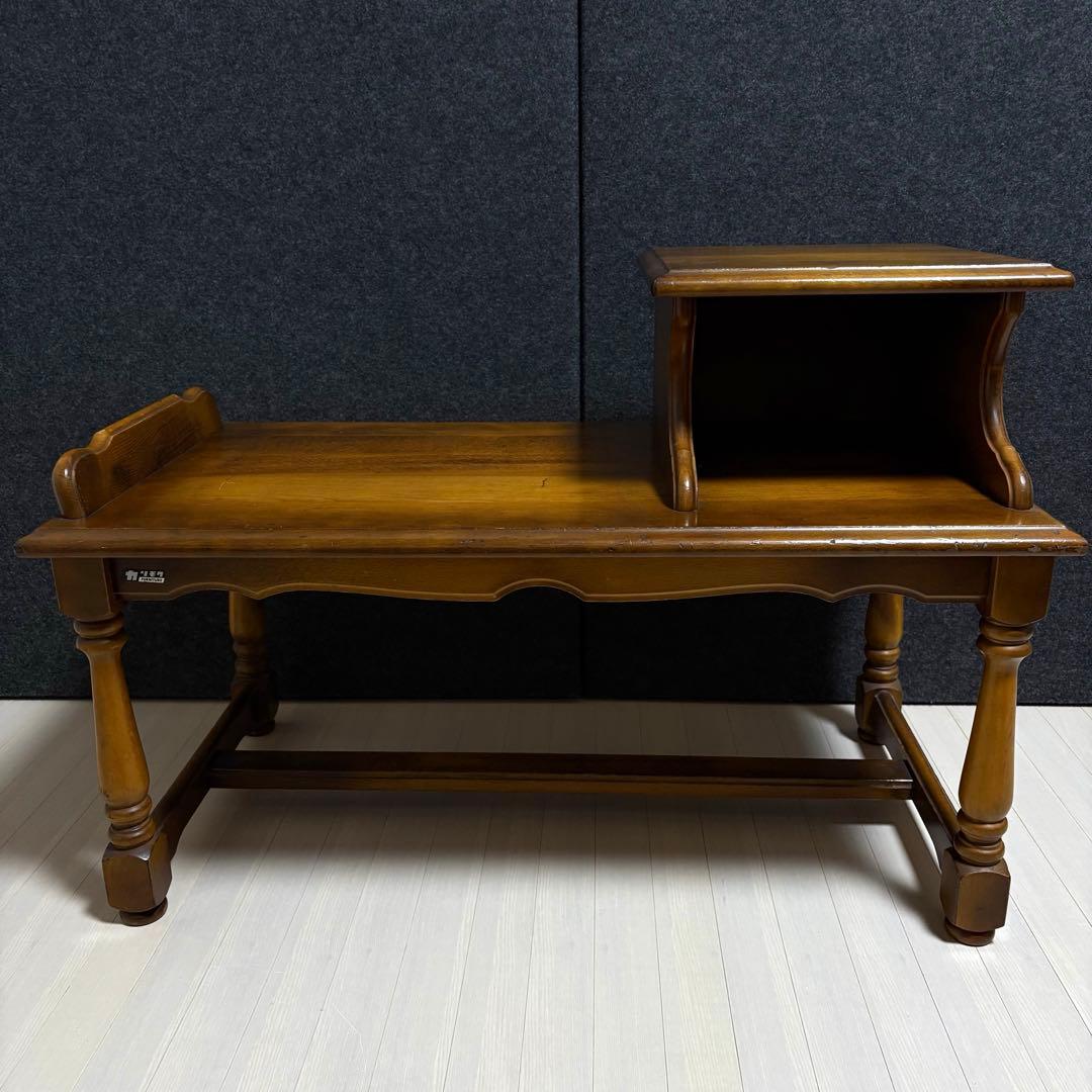 カリモク　オールドカリモク　コロニアル　テレフォンベンチ　電話台　ベンチ　花台