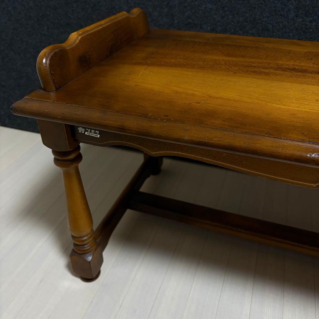 カリモク　オールドカリモク　コロニアル　テレフォンベンチ　電話台　ベンチ　花台