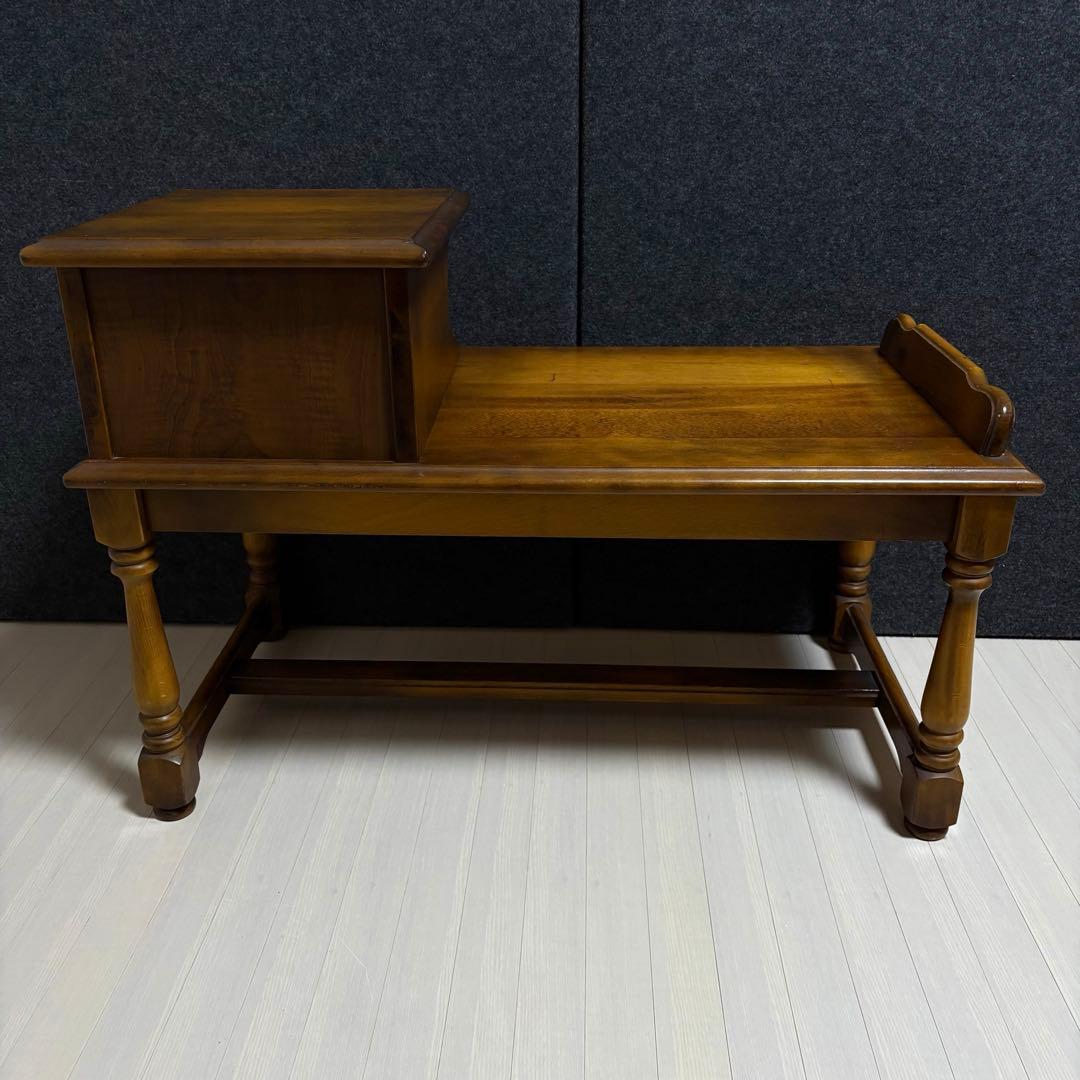 カリモク　オールドカリモク　コロニアル　テレフォンベンチ　電話台　ベンチ　花台