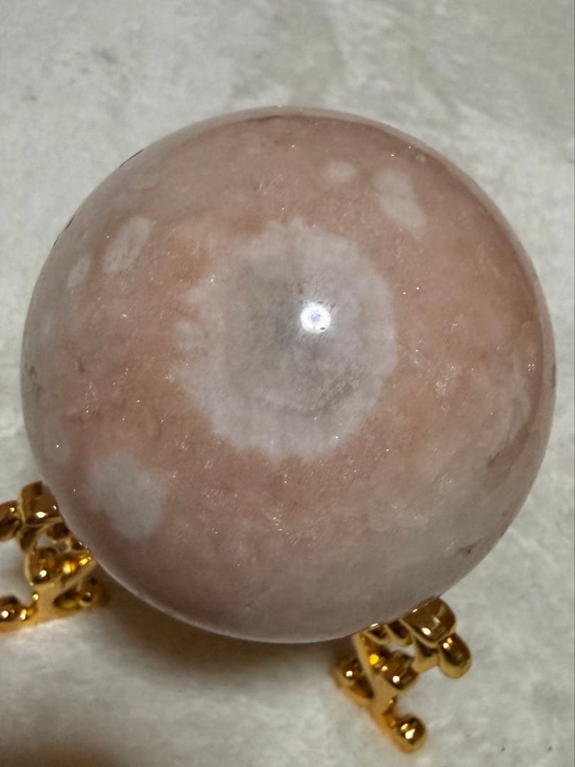 ピンクアメジスト　桜瑪瑙　ピンアメ　スフィア　6.4cm