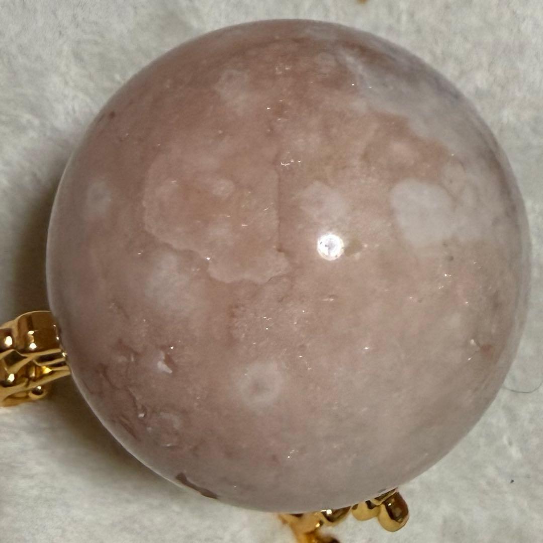 ピンクアメジスト　桜瑪瑙　ピンアメ　スフィア　6.4cm