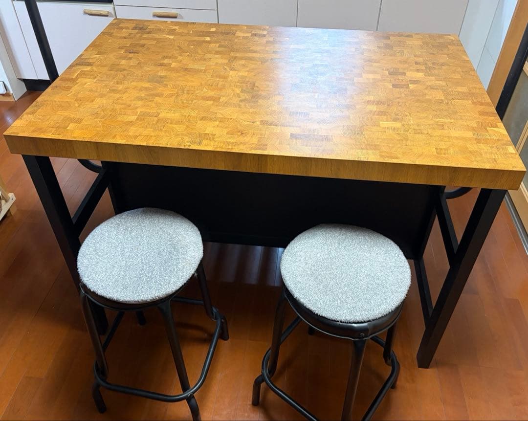 【IKEA】ヴァドホルマ アイランドキッチン ラック、イス付き　三重県名張市