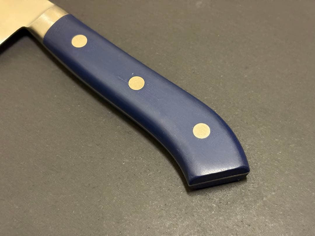 【限定カラー】日本橋 木屋 エーデルワイス 鎌型 三徳 ブルー 180mm 鍔付