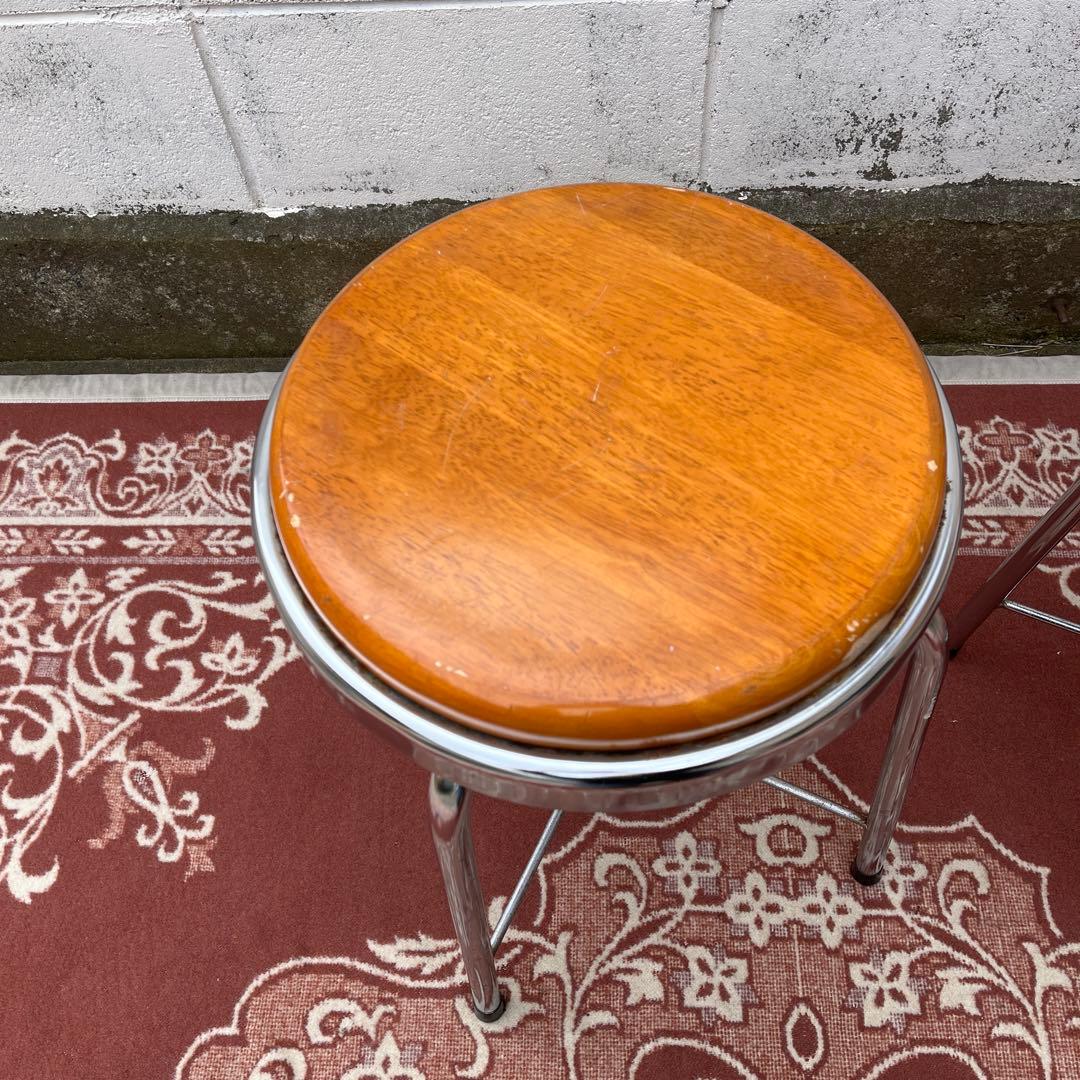 ビンテージ品 古家具◼︎2点セット チトセ 丸椅子 ラウンドスツール B