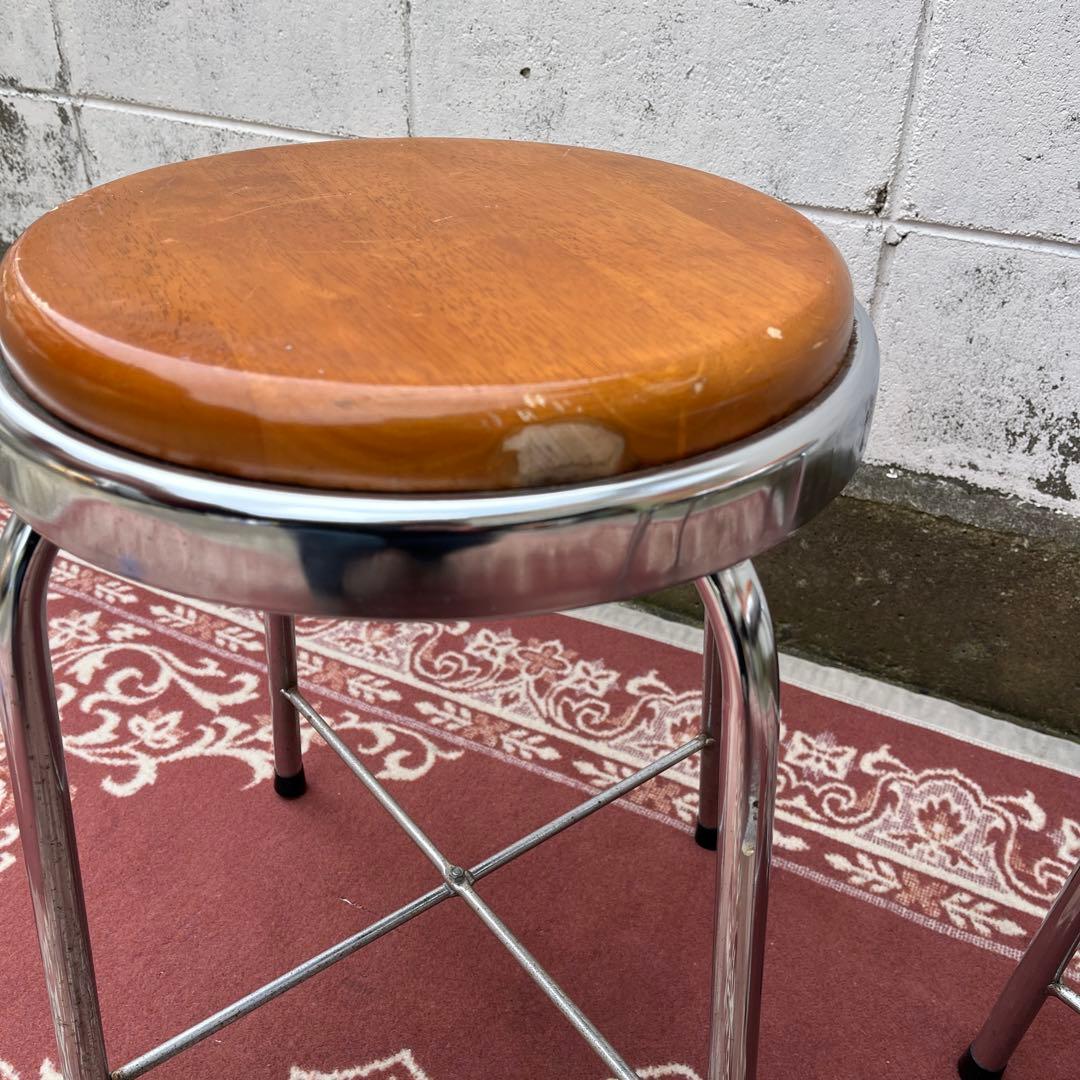 ビンテージ品 古家具◼︎2点セット チトセ 丸椅子 ラウンドスツール B