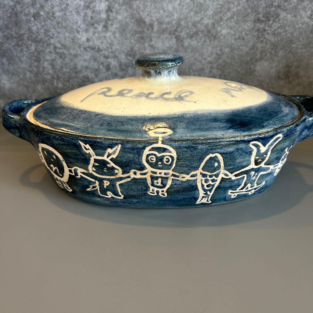 ❣️お値下げ❣️寺門広気さん✨超レア土鍋✨ブルー×ホワイト作家もの