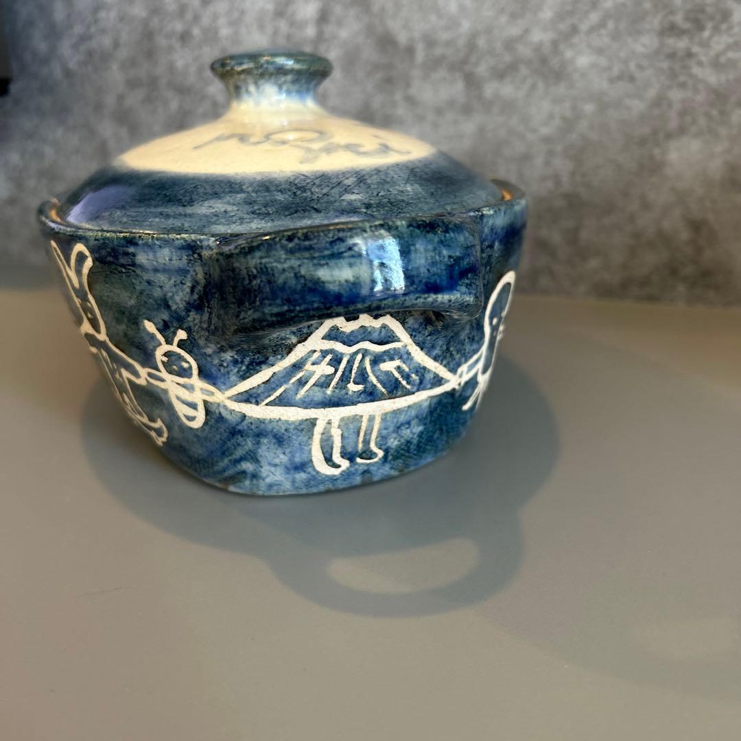 ❣️お値下げ❣️寺門広気さん✨超レア土鍋✨ブルー×ホワイト作家もの