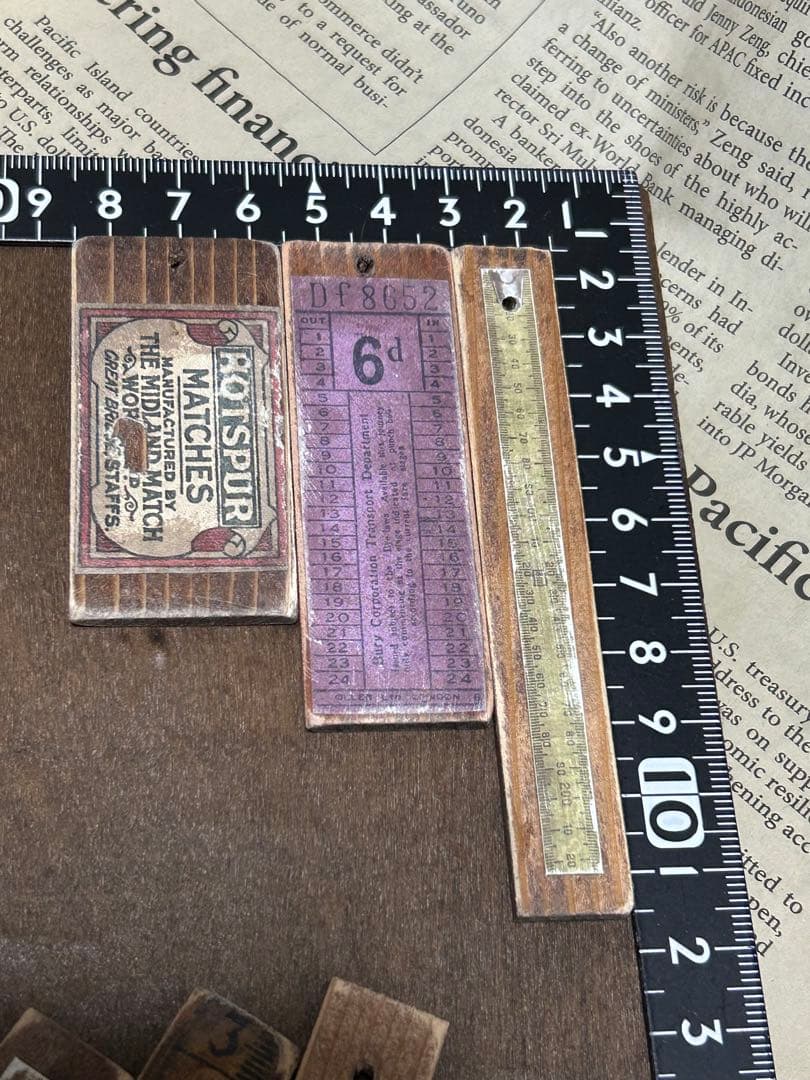 ウッドタグ定規マッチ箱ラベルなどNo.771