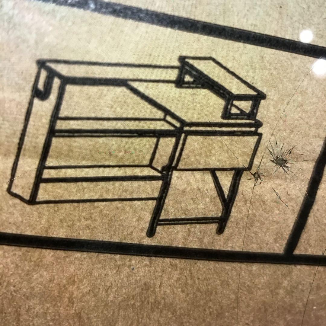 ビンテージ調L字型デスク 木製天板 金属フレーム