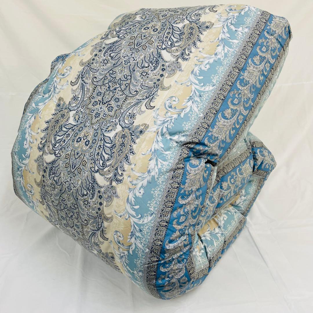 羽毛布団 シングル 増量 抗菌防臭羽毛 ブルー 日本製 特別価格 BL